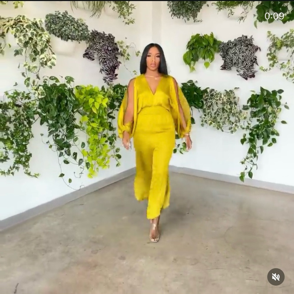 Elegant Chartreuse Jumpsuit